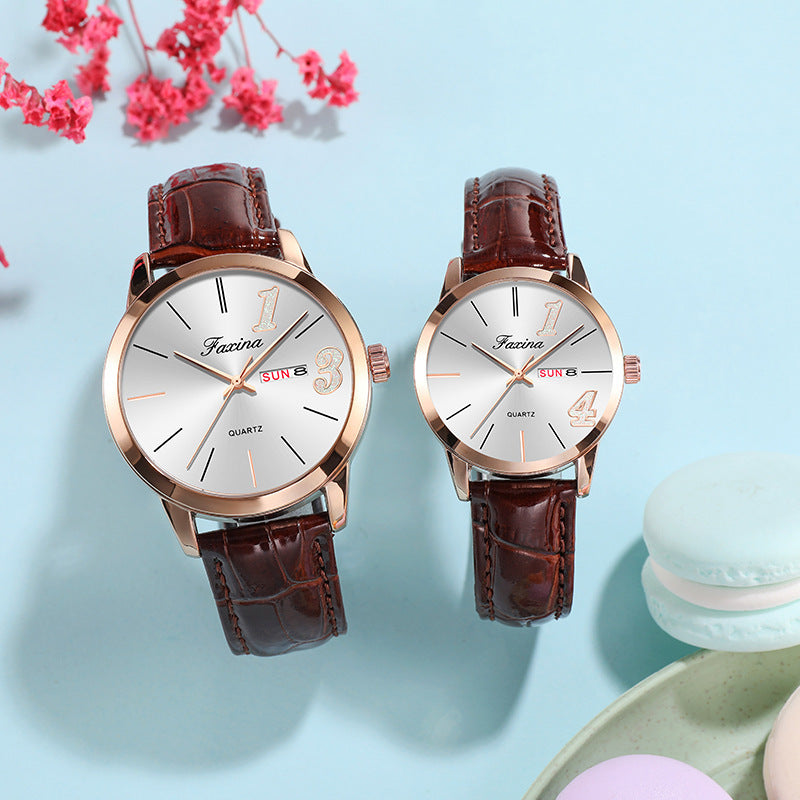 Fasina Couple Models For Life 1314 Reloj Simple para Mujer, Conjunto de Reloj de Regalo para el día de San Valentín para Hombre