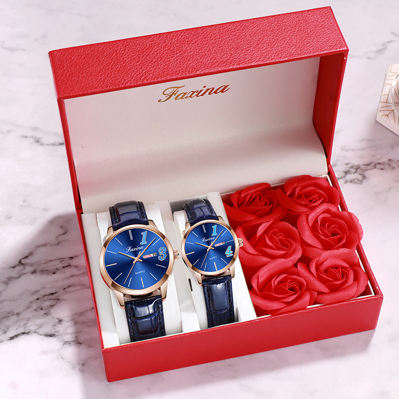 Fasina Couple Models For Life 1314 Reloj Simple para Mujer, Conjunto de Reloj de Regalo para el día de San Valentín para Hombre