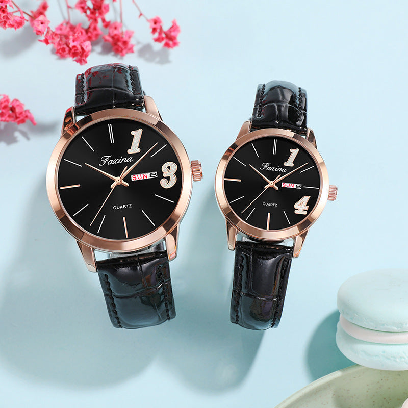 Fasina Couple Models For Life 1314 Reloj Simple para Mujer, Conjunto de Reloj de Regalo para el día de San Valentín para Hombre