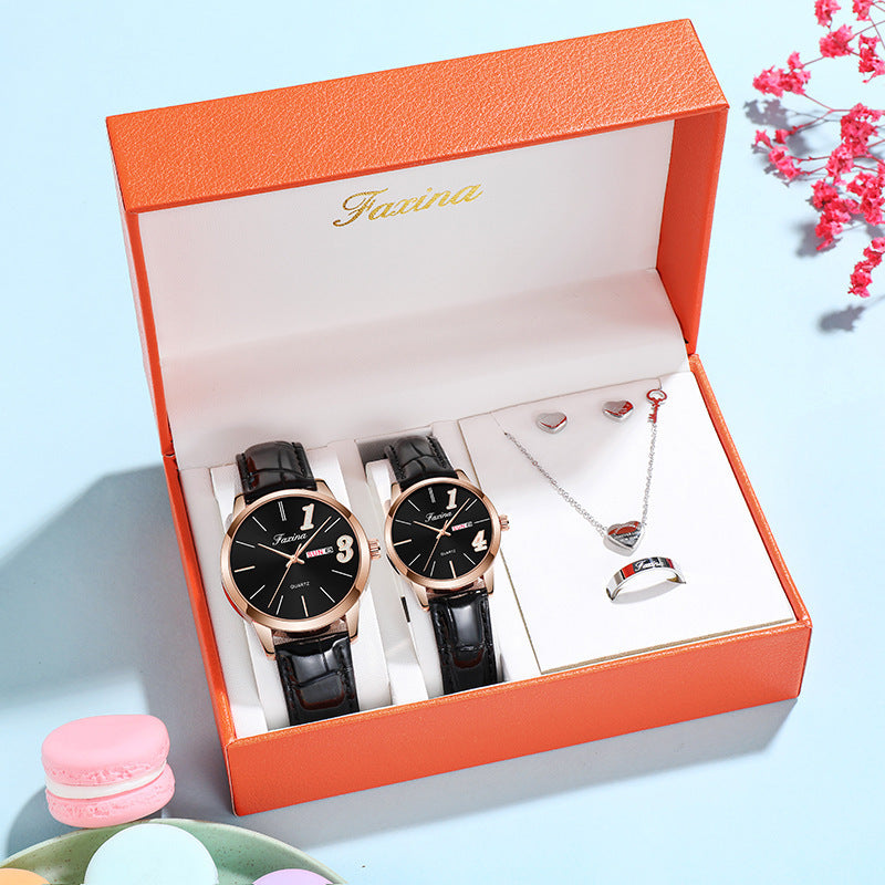 Fasina Couple Models For Life 1314 Reloj Simple para Mujer, Conjunto de Reloj de Regalo para el día de San Valentín para Hombre