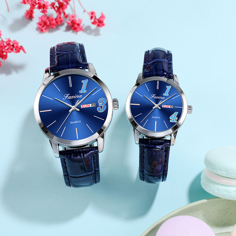 Fasina Couple Models For Life 1314 Reloj Simple para Mujer, Conjunto de Reloj de Regalo para el día de San Valentín para Hombre