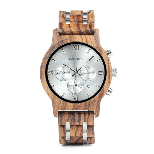 BOBO BIRD Relojes de madera para hombre, reloj masculino de primera marca de lujo, elegante reloj cronógrafo militar, un gran regalo para hombres OEM