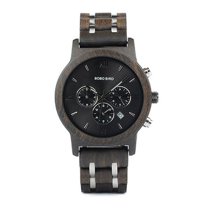 BOBO BIRD Relojes de madera para hombre, reloj masculino de primera marca de lujo, elegante reloj cronógrafo militar, un gran regalo para hombres OEM