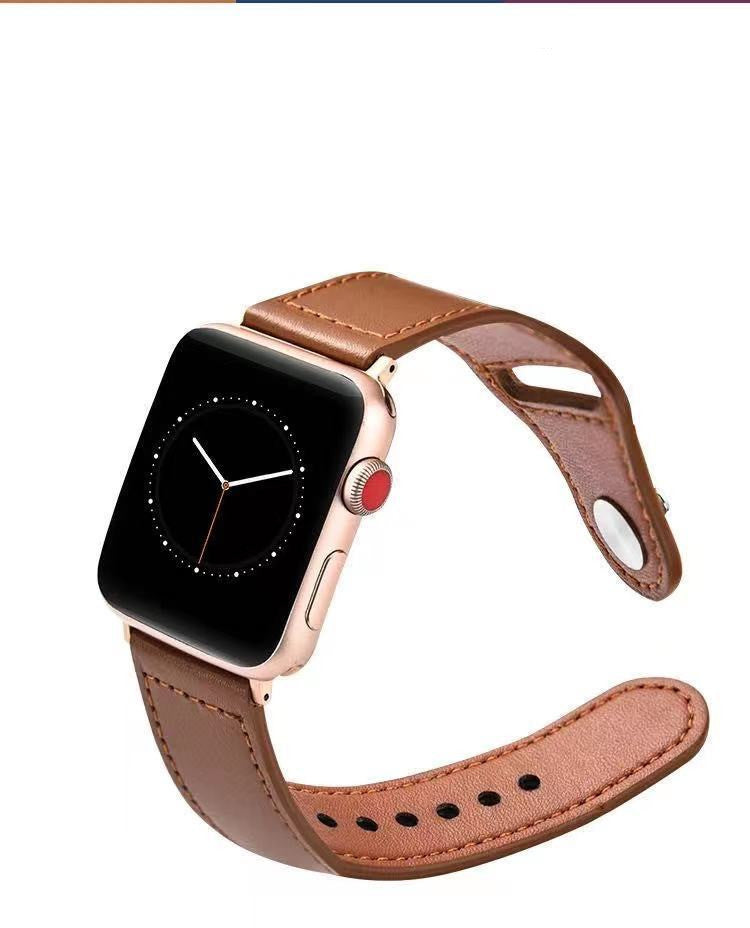 Apple、Apple Watch123456Se世代第1層レザーIwatchウォッチストラップと互換性あり