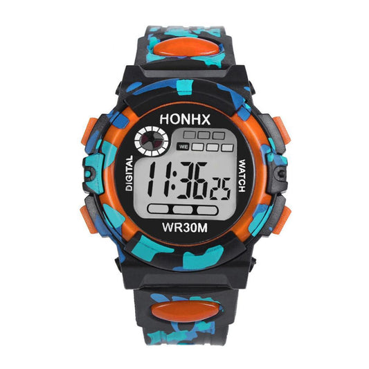 Reloj deportivo con calendario y cronógrafo digital resistente al agua y con camuflaje de un solo ojo