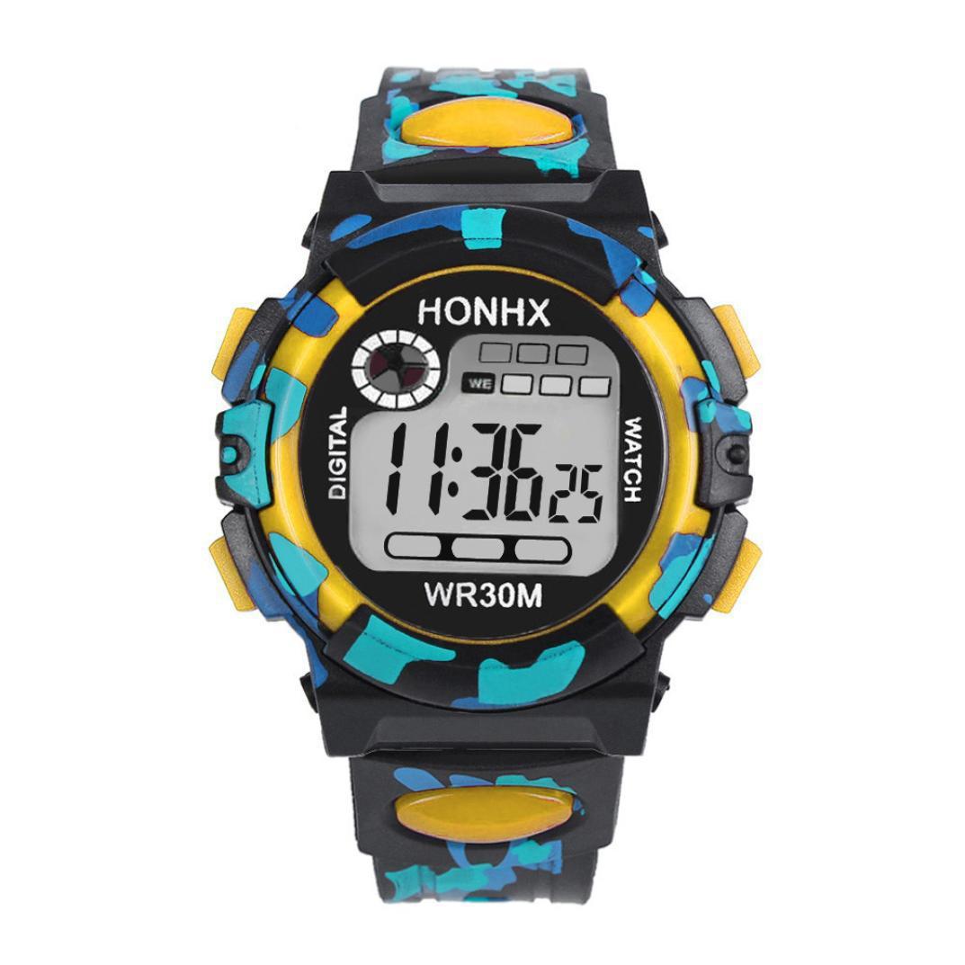 Reloj deportivo con calendario y cronógrafo digital resistente al agua y con camuflaje de un solo ojo