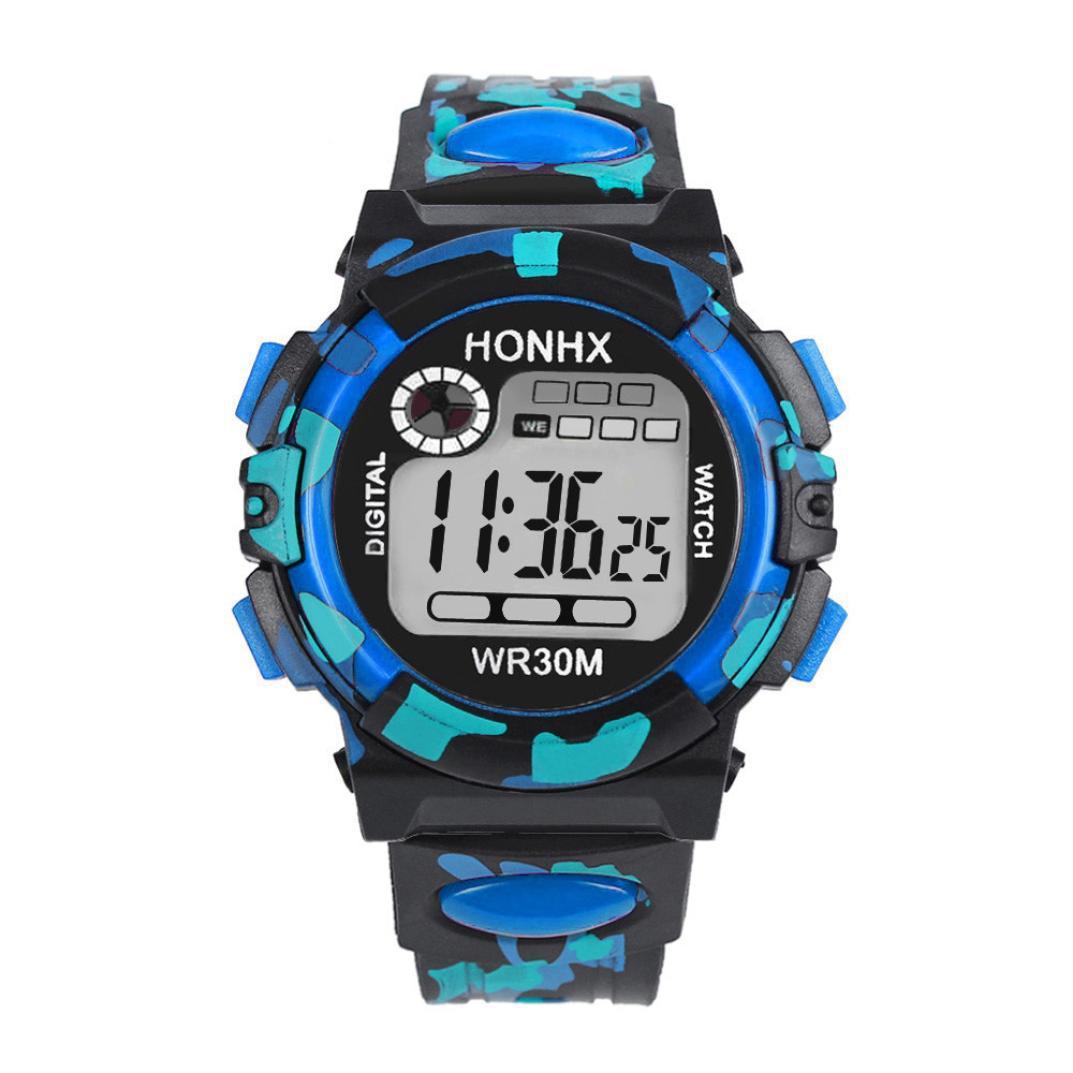 Reloj deportivo con calendario y cronógrafo digital resistente al agua y con camuflaje de un solo ojo