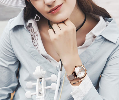 Rose Gold Fashion Leisure Student Quartz Watch