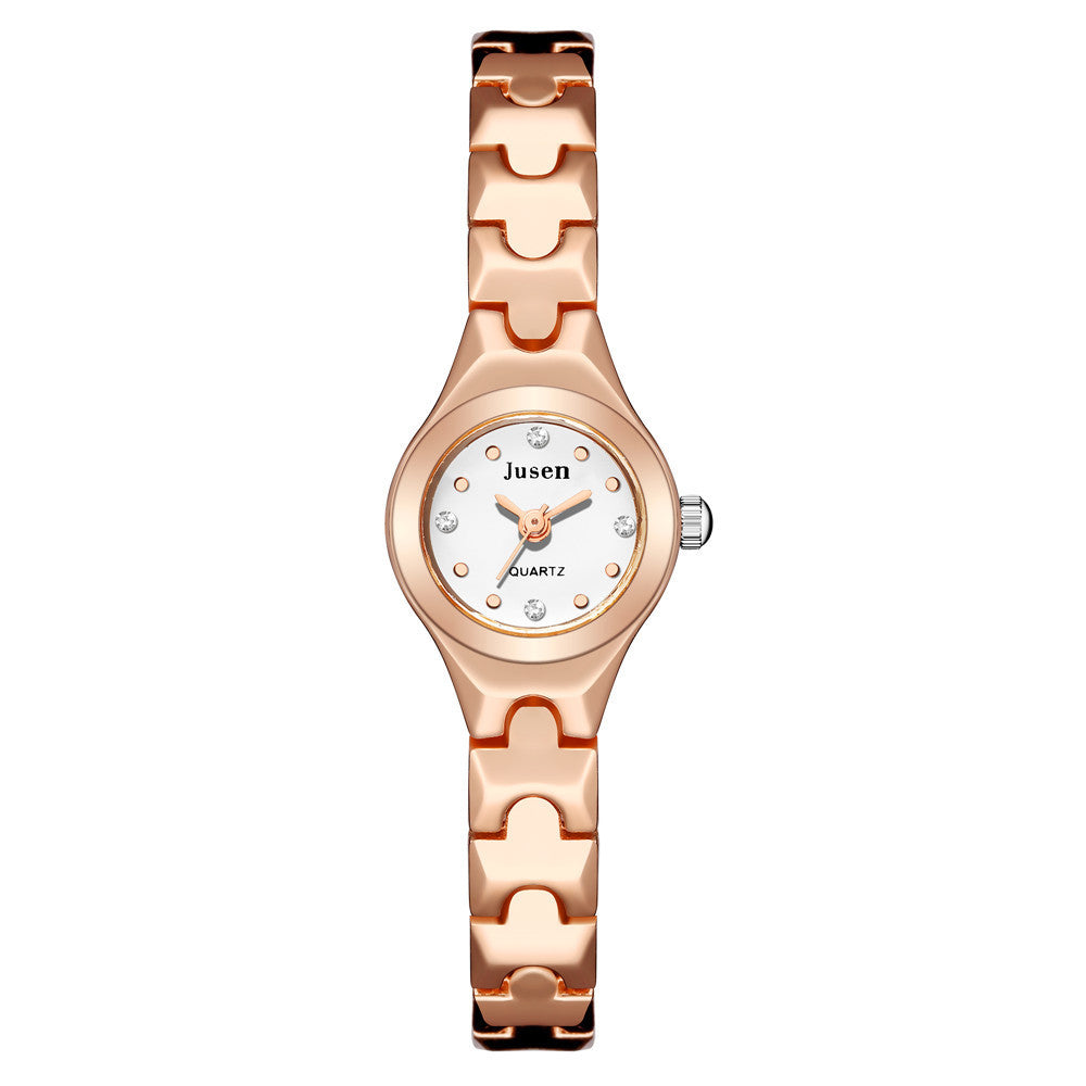 Reloj de pulsera de cuarzo pequeño y fino para mujer