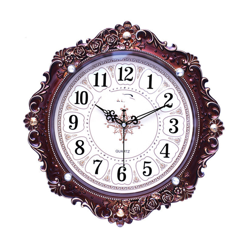 Reloj de pared decorativo retro de estilo europeo silencioso para el hogar