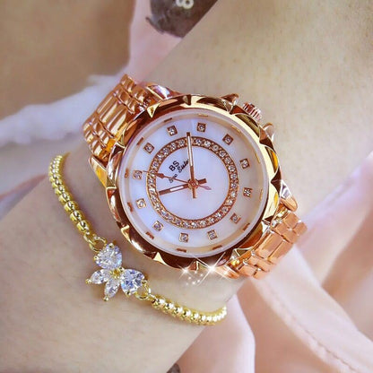 Reloj Linked completo con diamantes para mujer