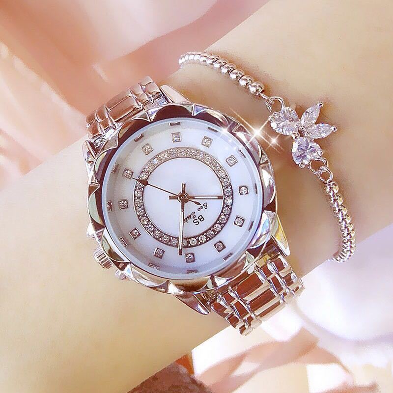 Reloj Linked completo con diamantes para mujer