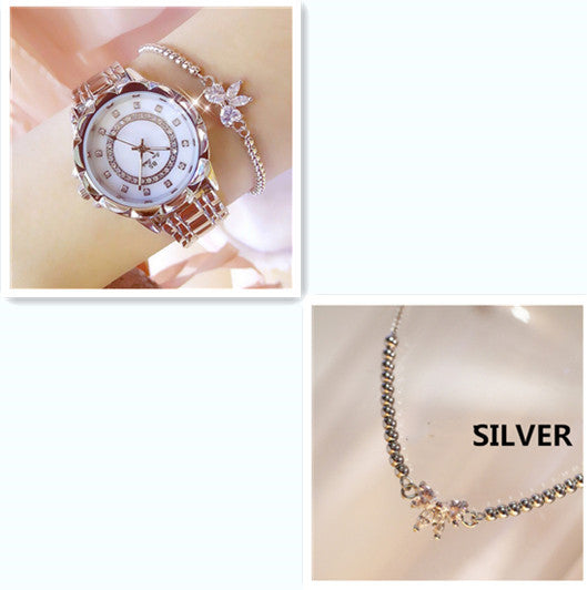 Reloj Linked completo con diamantes para mujer