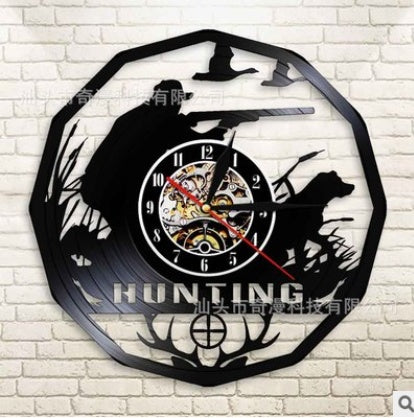 Nostalgic Clock Shotgun Hunting Dog Hunter Wall Clock