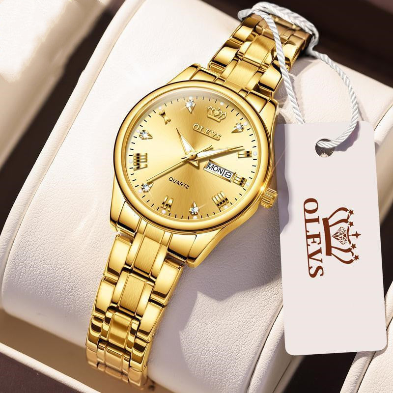 Automatic Waterproof Luminous Calendar Quartz Ladies Watch