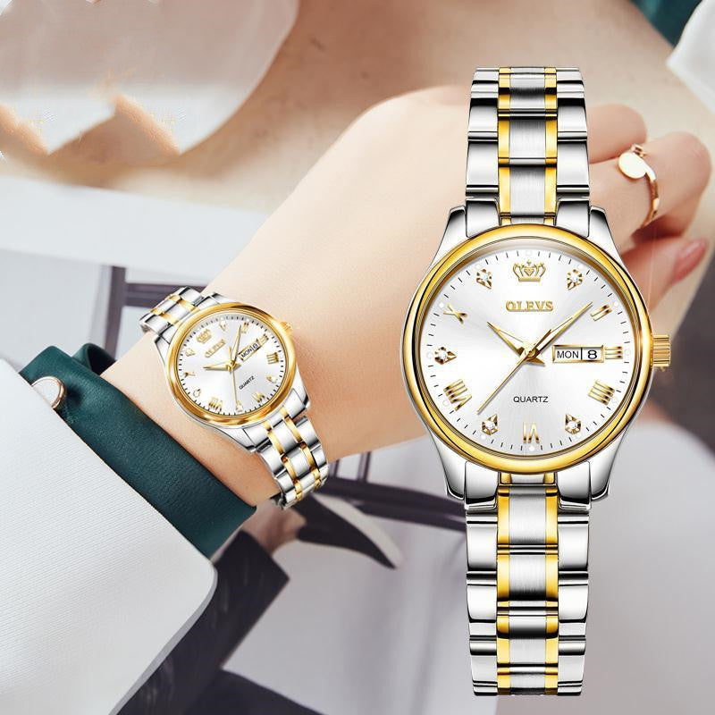 Automatic Waterproof Luminous Calendar Quartz Ladies Watch