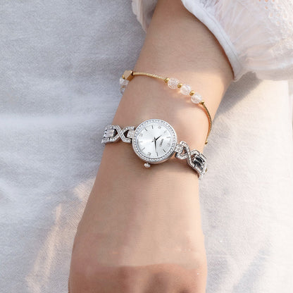 Reloj de pulsera de cuarzo con hebilla de joyería redonda de moda Time Beauty para mujer