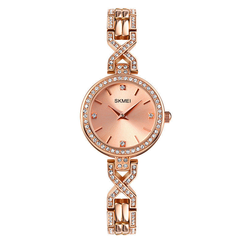 Reloj de pulsera de cuarzo con hebilla de joyería redonda de moda Time Beauty para mujer