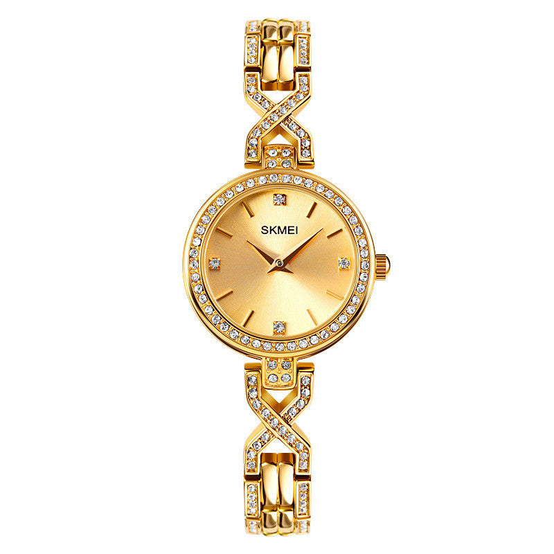 Reloj de pulsera de cuarzo con hebilla de joyería redonda de moda Time Beauty para mujer