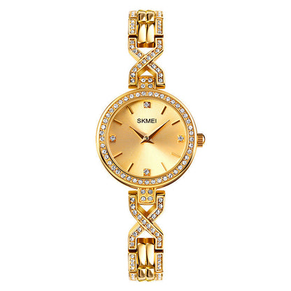 Reloj de pulsera de cuarzo con hebilla de joyería redonda de moda Time Beauty para mujer