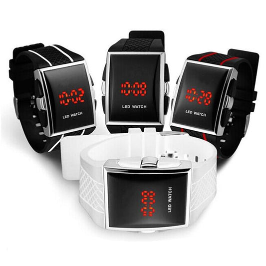 Electronic Watch Male Led Silicone Square Korean Student Sports