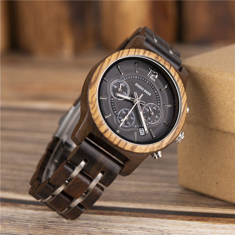 Reloj electrónico de madera