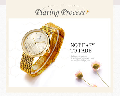 Women's Creative Honeycomb Watch Gold Silver