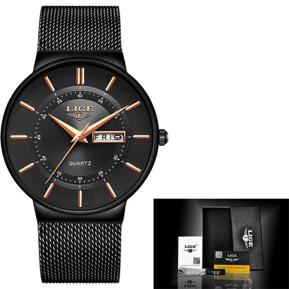 Mesh belt men's watch