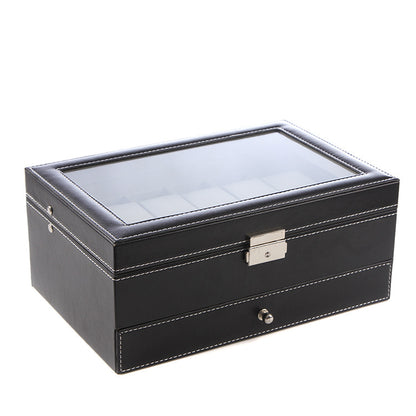 Double pu jewelry box watch storage box