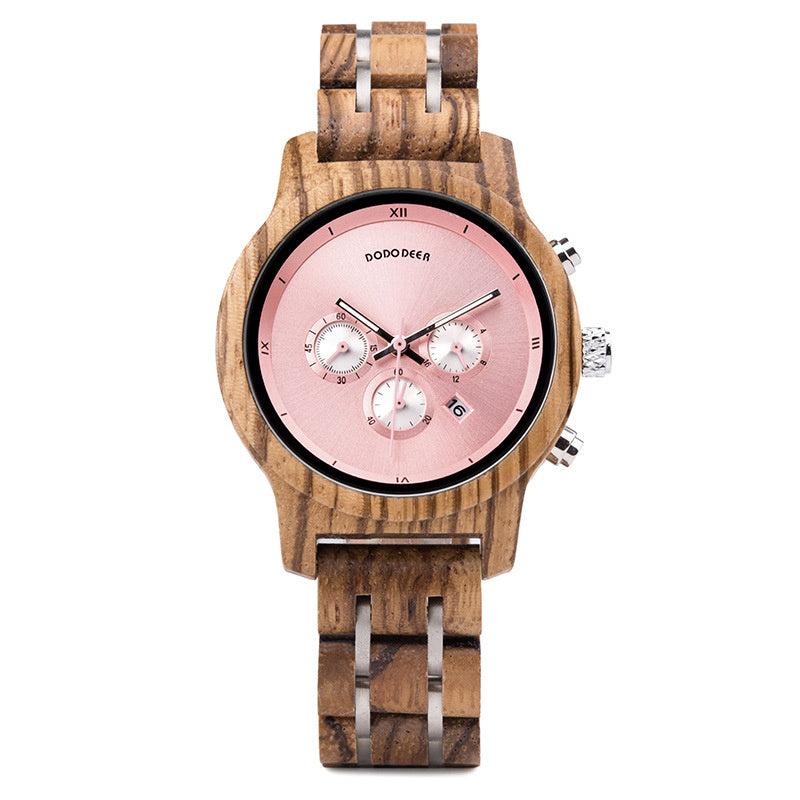 Wooden quartz watch