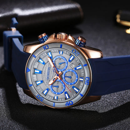 Men's Sports Casual Luminous Waterproof Multifunctional Quartz Watch