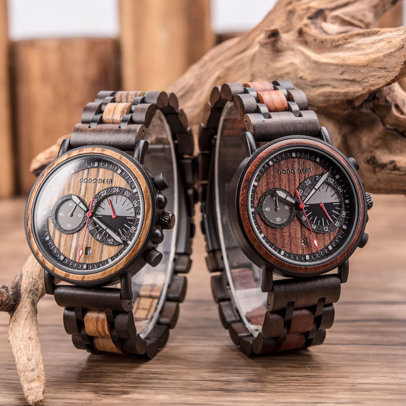 Reloj láser de madera para hombre.