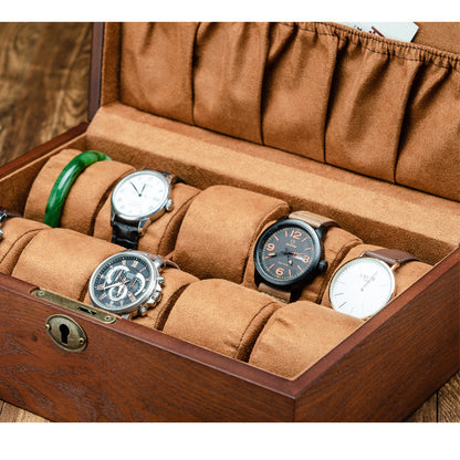 Caja de reloj de madera maciza con exhibición de pulsera simple