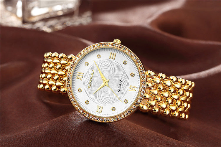 Diamond ladies quartz watch