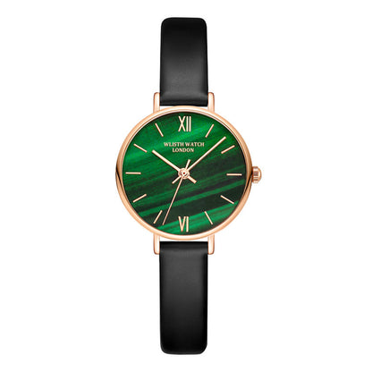 Reloj pequeño luminoso de color verde resistente al agua con forma de disco de moda