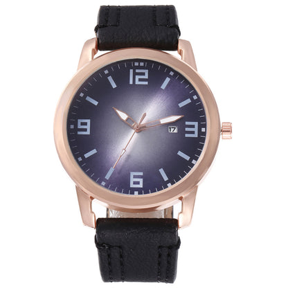 Men's calendar leisure Pu with Watch