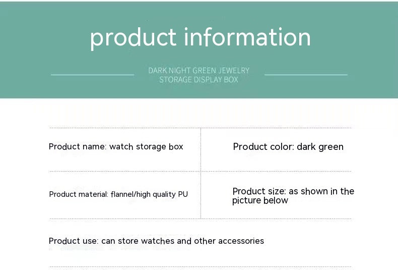 ダークグリーンの腕時計収納ボックス 腕時計ディスプレイパッケージ