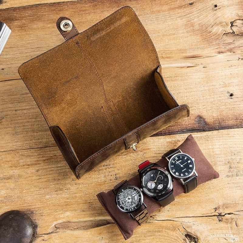 Watch buckle leather storage box