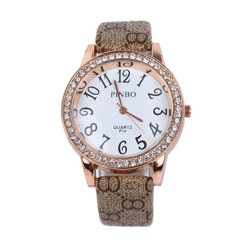 Full diamond mesh women's belt Watch