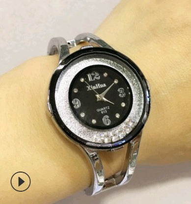 Reloj de pulsera con correa de acero, reloj popular para mujer, reloj de pulsera con diamantes de imitación a la moda