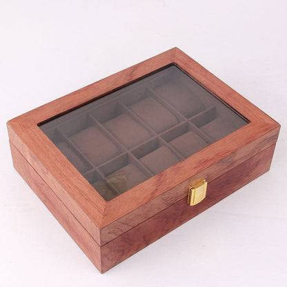 Solid wood 10-digit watch box