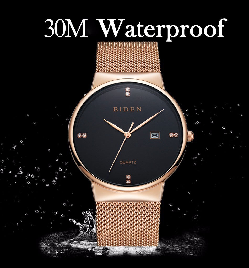 Reloj de pulsera de malla ultrafina para hombre, reloj de moda, reloj de comercio exterior