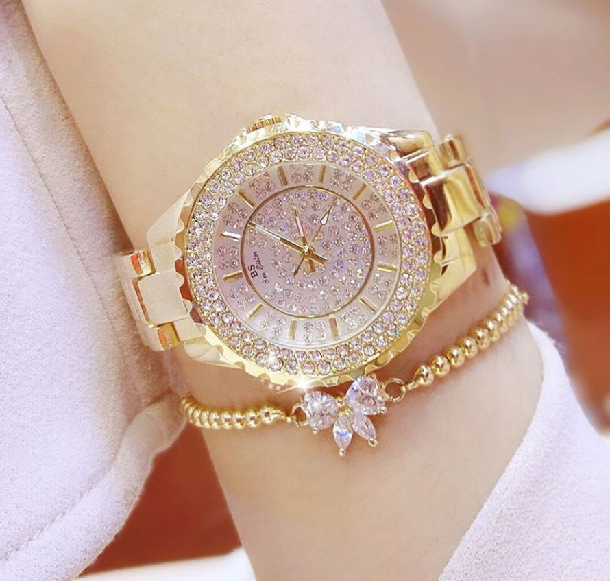 Nuevo y popular reloj de mujer con estrellas, completamente automático, no mecánico, reloj de mujer, reloj de moda para estudiantes, resistente al agua