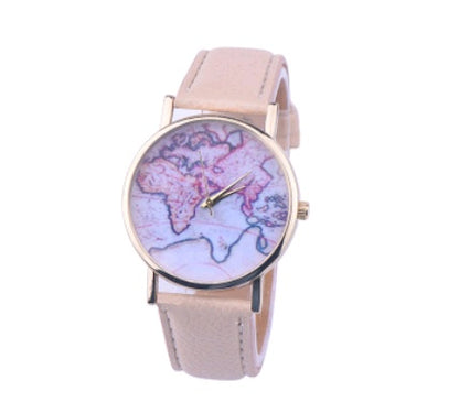 Reloj con mapa de China, reloj con mapa del mundo, reloj con cinturón popular para estudiantes