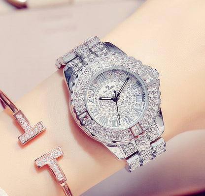 Full diamond ladies quartz watch