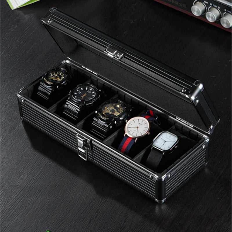 Multi Color Transparent Upper Cover Aluminum Alloy Watch Storage Box