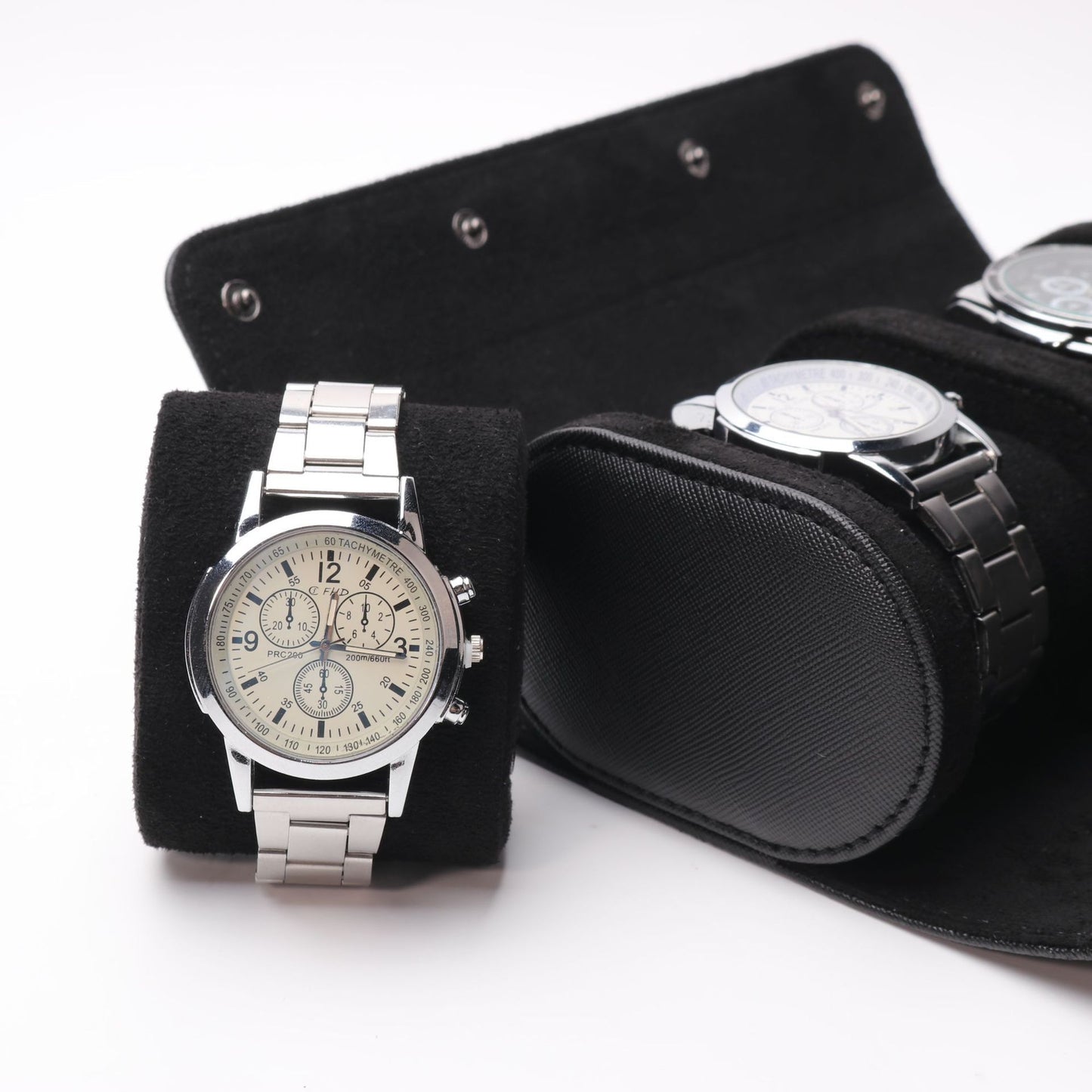 Nordic Style Black Watch Storage Leather Box