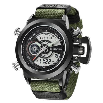 Reloj electrónico de doble pantalla con correa de nailon