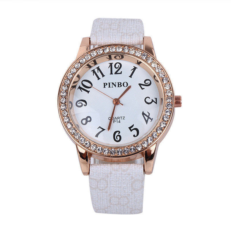 Full diamond mesh women's belt Watch