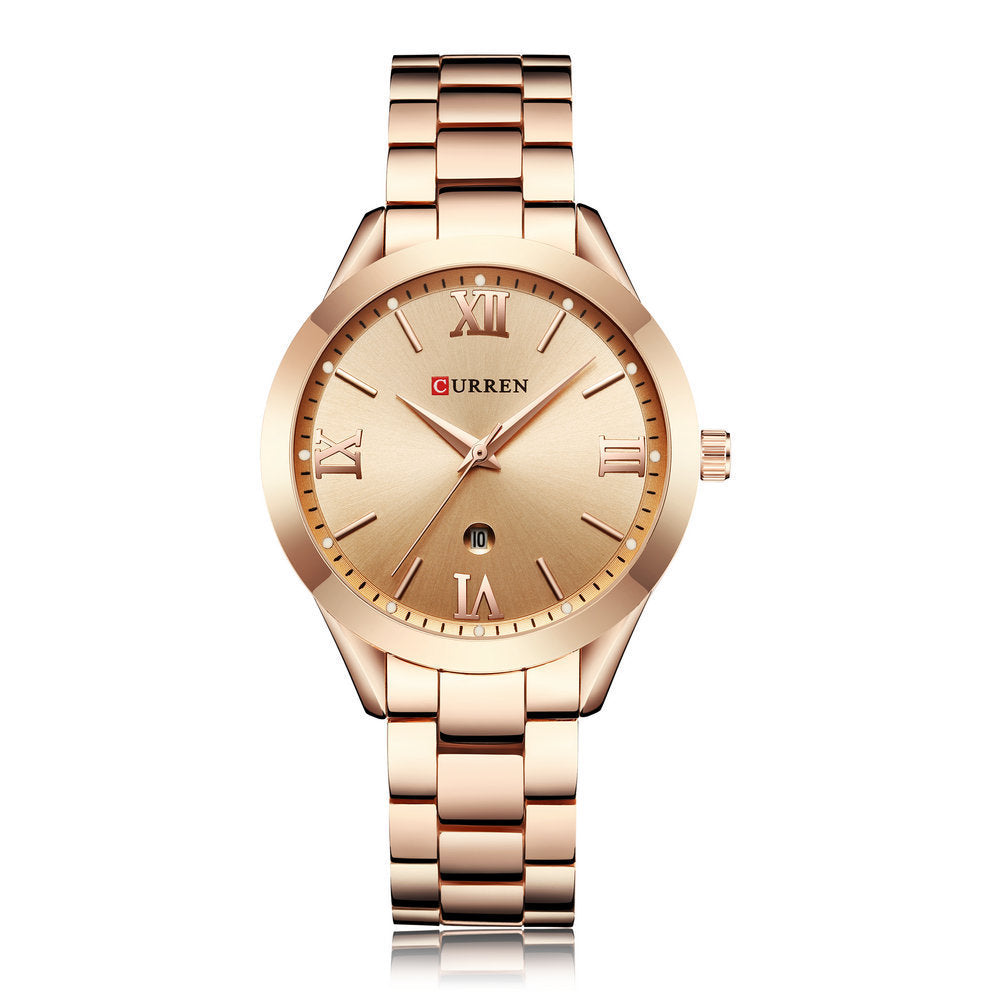 Reloj CURREN 9007 de oro rosa para mujer, relojes de cuarzo para mujer, relojes de pulsera de lujo de primera marca para mujer, reloj femenino